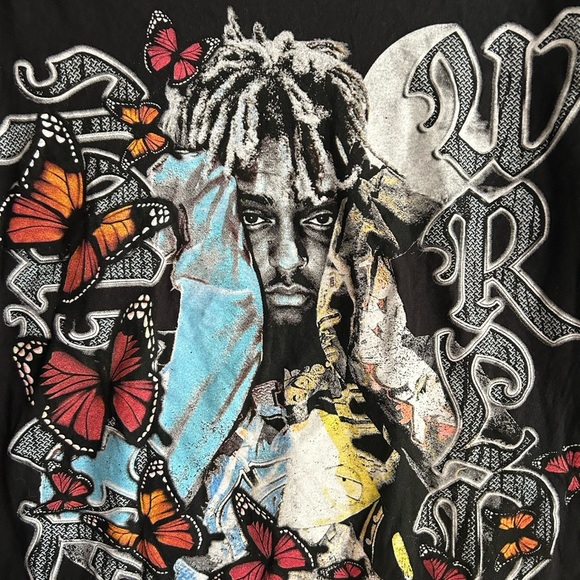 Juice WRLD - Night Butterfly- Men’s T-shirt- M - Sad RARE Short-Sleeve - Picture 6 of 15